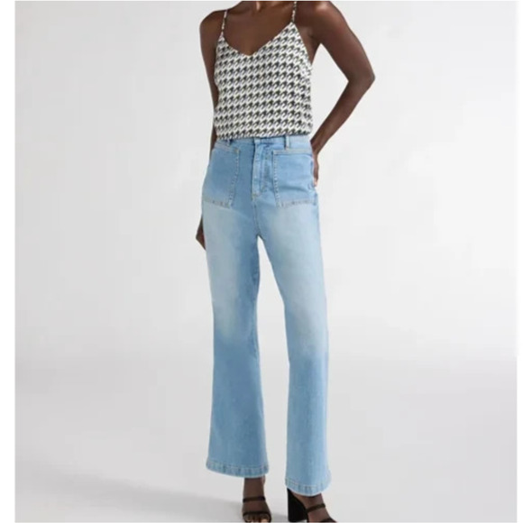 Scoop Womens V-Neck Cami Green Houndstooth Pullover Adjustable Size L (12-14) - Picture 6 of 7